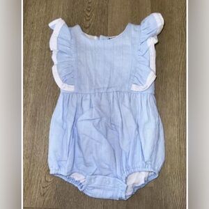 Light Blue Ruffled Baby Romper